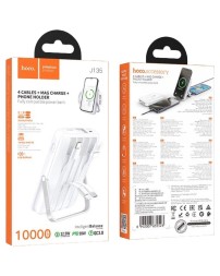 Powerbank магнитный с MagSafe Hoco J135 10000mAh с подставкой белый