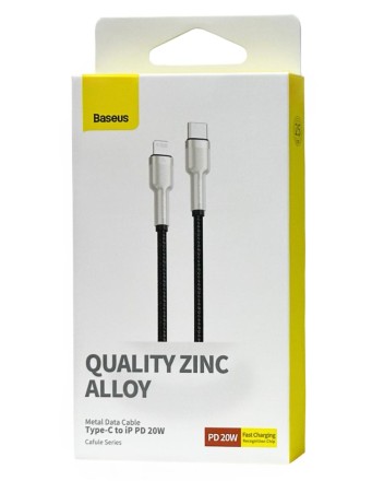  Кабель-зарядка Type-C на Lightning Baseus Cafule 25см (CATLJK-01) 20W черный