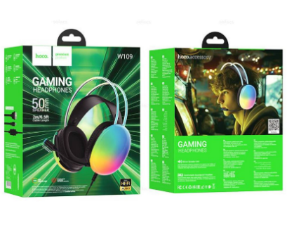 Стереонаушники полноразмерные Hoco W109 Rich Gaming с микрофоном черные