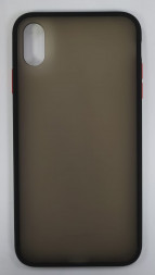 Накладка для i-Phone XS Max силикон матовая бока цветные черные