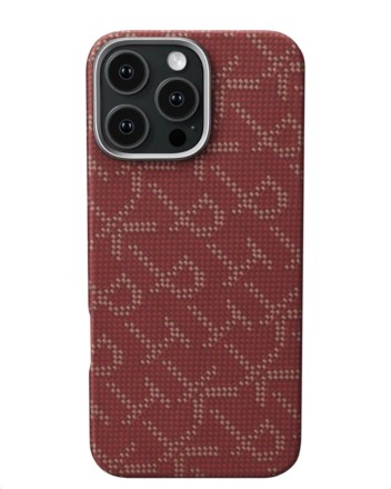 Накладка для i-Phone 16 Pro 6.3&quot; Pitaka Tactile Woven case PTK-Red/Gold