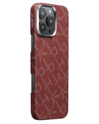 Накладка для i-Phone 16 Pro 6.3&quot; Pitaka Tactile Woven case PTK-Red/Gold