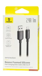 Usb Кабель-зарядка Lightning Baseus Foamed Silicone 2.4A 1м (E0426900) черный