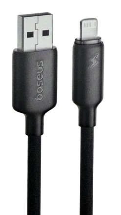  Usb Кабель-зарядка Lightning Baseus Foamed Silicone 2.4A 1м (E0426900) черный
