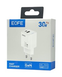 Сетевое зарядное устройство EOFE E306 1C/1USB 30W белое