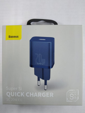 Сетевое зар. устр. Baseus Super Si Quick Charger 1C 20W EU CCSUP-B03 синее