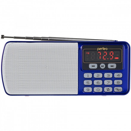Портативный радиоприемник Perfeo Егерь 3Вт/FM/AUX/USB/MicroSD/1000mAh (PF_5027) синий