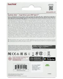 3.2 USB флеш накопитель SanDisk 256GB Ultra Dual Drive Type-c (SDDDC4-256G-G46) серебристый