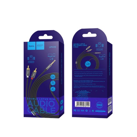  Аудиокабель AUX 3,5mm на 2xRCA Hoco UPA10 серый