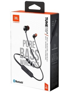 Беспроводные наушники для спорта JBL T115BT BT4.2/160mAh/8ч черные