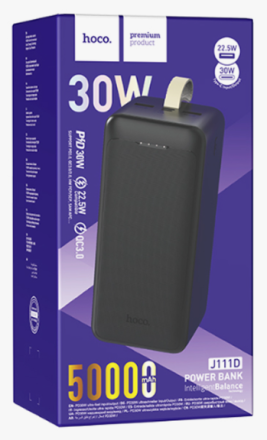  Powerbank Hoco J111D 50000mAh 2USB+Micro+2Type-C черный