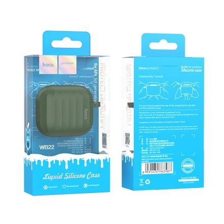  Силиконовый чехол для AirPods 3 Hoco WB22 зеленый