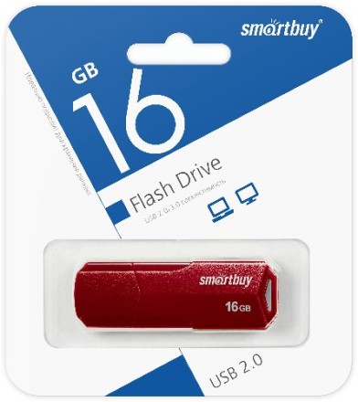  USB флеш накопитель Smartbuy 16GB Clue Burgundy (SB16GBCLU-BG)