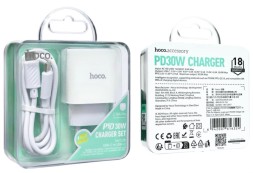 Сетевое зар. устр. Hoco C76A Pro с шнуром Type-C на Type-C 30W белое