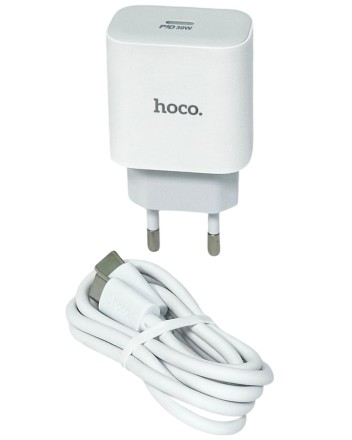  Сетевое зар. устр. Hoco C76A Pro с шнуром Type-C на Type-C 30W белое