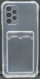 Чехол-накладка силикон с карманом под карту Samsung Galaxy A13 4G прозрачная