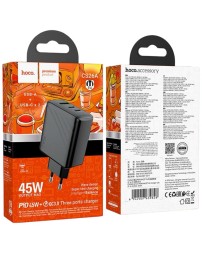 Сетевое зар. устр. Hoco CS26A 1USB3.0/2C 45W черное