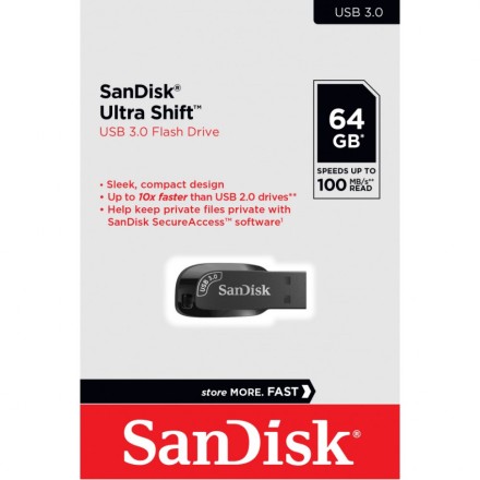  3.0 USB флеш накопитель SanDisk Ultra Shift 64GB (SDCZ410-064G-G46)