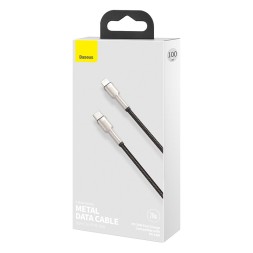 Кабель-зарядка Type-C на Lightning Baseus Cafule Metal 1м CATLJK-A01 20W чёрный