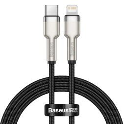 Кабель-зарядка Type-C на Lightning Baseus Cafule Metal 1м CATLJK-A01 20W чёрный