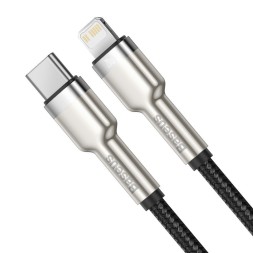 Кабель-зарядка Type-C на Lightning Baseus Cafule Metal 1м CATLJK-A01 20W чёрный