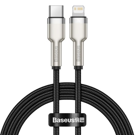  Кабель-зарядка Type-C на Lightning Baseus Cafule Metal 1м CATLJK-A01 20W чёрный