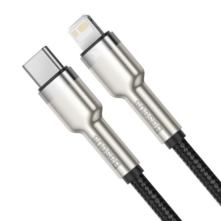  Кабель-зарядка Type-C на Lightning Baseus Cafule Metal 1м CATLJK-A01 20W чёрный