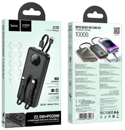  Powerbank Hoco J132 10000mAh 1USB/1C черный