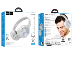 Стереонаушники Bluetooth полноразмерные Hoco W54 ANC серые