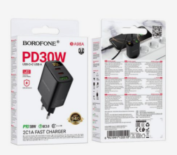 Сетевое зар. устр. Borofone BA98A 1USB/2C 30W QC3.0 черное