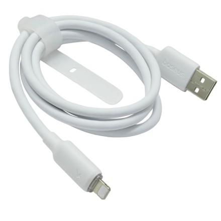  Usb Кабель-зарядка Lightning Baseus Foamed Silicone 2.4A 1м (E0426901) белый