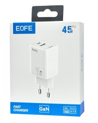 Сетевое зарядное устройство EOFE E406 1C/1USB 45W белое