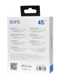 Сетевое зарядное устройство EOFE E406 1C/1USB 45W белое