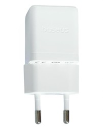 Сетевое зар. устр. Baseus Palm Fast Charger 1USB/1C 30W кабель T-C на T-C (P1011160A213-01) белое