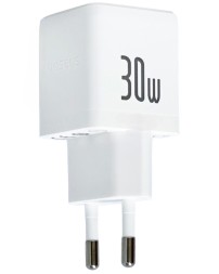 Сетевое зар. устр. Baseus Palm Fast Charger 1USB/1C 30W кабель T-C на T-C (P1011160A213-01) белое