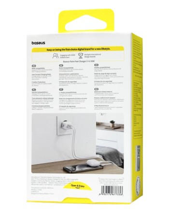  Сетевое зар. устр. Baseus Palm Fast Charger 1USB/1C 30W кабель T-C на T-C (P1011160A213-01) белое
