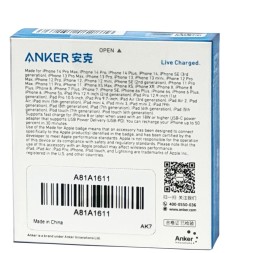 Usb Кабель-зарядка Type-C на Lightning  Anker 310 (A81A1611) 0.9м черный