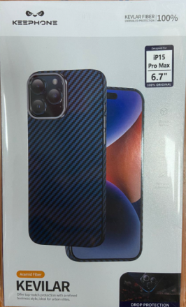  Накладка для i-Phone 15 Pro Max Keephone Kevilar синий