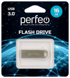 3.0 USB флеш накопитель Perfeo 16GB M08 металлическая