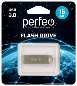  3.0 USB флеш накопитель Perfeo 16GB M08 металлическая