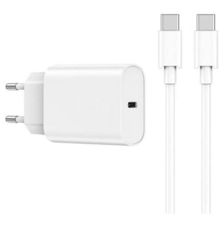  Сетевое зар. устр. WIWU Quick Wi-U001 с шнуром Type-C на Type-C 1C 20W белое