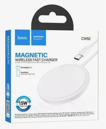  Беспроводное заряд. устр. магнитное Hoco CW52 15W белое