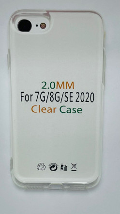 Чехол-накладка силикон 2.0мм i-Phone 7/8/SE (2020) прозрачный