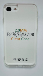 2.0мм Накладка для iPhone 7/8/SE (2020) силикон тонкий прозрачный