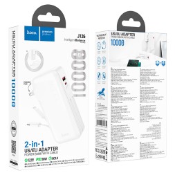 Powerbank Hoco J126 10000mAh 1USB/1C с шнуром Type-C/Lightning белый