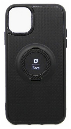 Чехол-накладка для i-Phone 12 Pro Max 6.7&quot; силикон iface с держателем чёрный