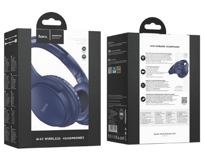  Стереонаушники Bluetooth полноразмерные Hoco W40 BT5.3/200mAh/7ч синие