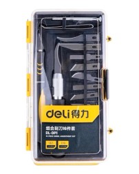 Набор ножей для резьбы по дереву Deli Utility Knife DL-DP1 (16 лезвий) черный