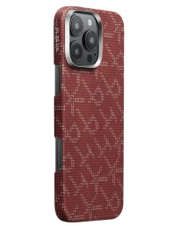 Накладка для i-Phone 16 Pro Max 6.9&quot; Pitaka Tactile Woven case PTK-Red/Gold