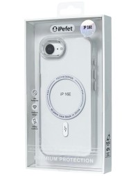 Накладка для i-Phone 16E iPefet case MagSafe силикон прозрачный